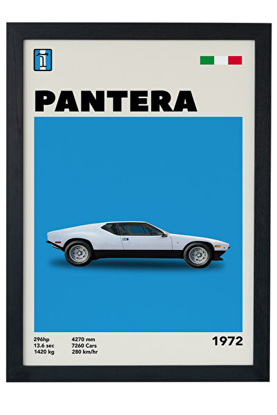 gxe.art Pantera 1972 Model V1 Car Serie Design special Poster cu cadru negru