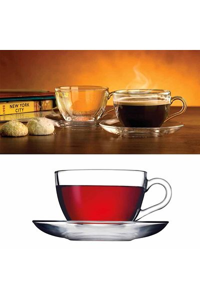 Paşabahçe Basic Cup Set, Plain, 238 ml, 6-Piece Set 12 Pieces