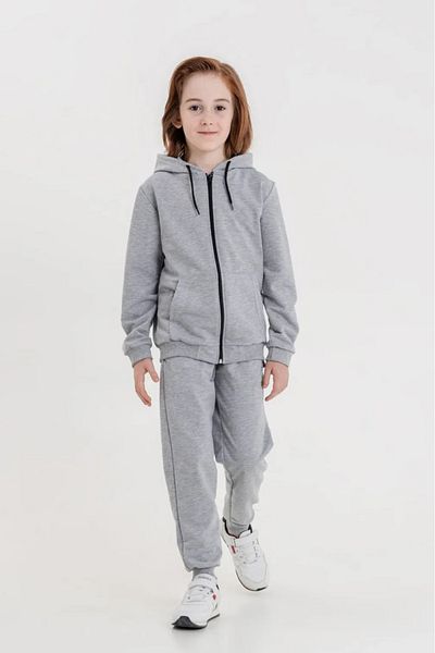 Kividen hooded kangaroo Pocket Zippered Unisex Girl's Boy's Cardigan Tracksuit Set
