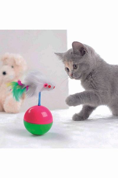 PatiCarni Pati_carni Furry Mouse Pilgrim Non-Lying Cat Toy Cute Pet Toy