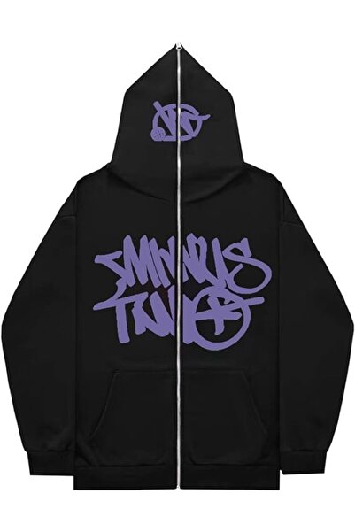 BİLBEC JEANS Grunge Full Zip Y2k Hooded Top