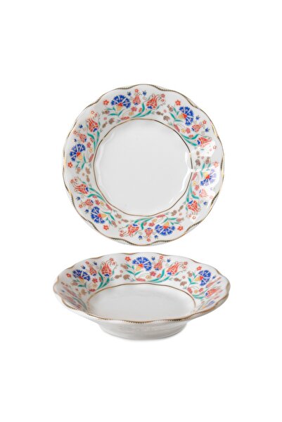 İpek Porselen Porselen Çay Tabağı (LALE MOTİFLİ) 6 Adet (A5)