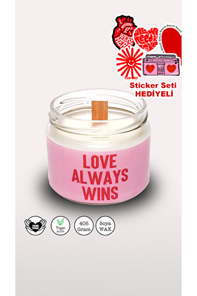 ibrikco 405 Gram El Yapımı Soya Wax %100 Vegan SEVGİLİLER GÜNÜ Mum / Stickler...
