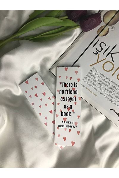 bisaccia Heart English Written Bookmark Double Sided Bookmark Gift School Birthday Bookmark - 20 Pieces