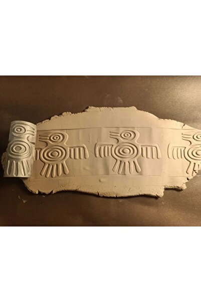 Enbceramic 10 Cm Antik Desen Silindir Desen Oklavası Mühür Baskı Seramik Ve P...