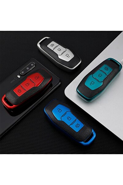 AYCANSTORE Carcasa Tpu pentru chei Ford cu 3 butoane (albastru)