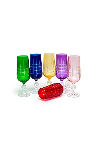 LEONARTE CASA بوهيميا كريستال ليمون 180 مل زجاج ماء قهوة ملون