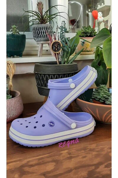 AkınalBella Lilac-White Slippers/Sandals with Lilac Helmet