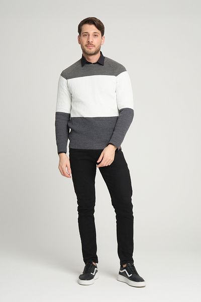 ALEXANDERGARDI COLOR BLOCKED BICYCLE COLLAR SWEATER(E23-6708)