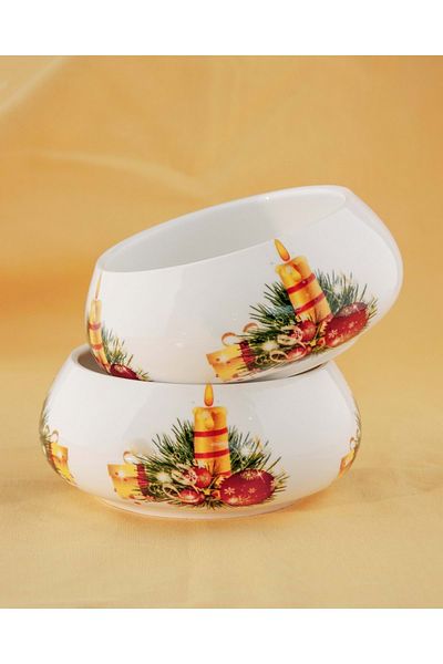 Bursa Porselen Dekor Candle 2 pieces of medium porcelain bowl
