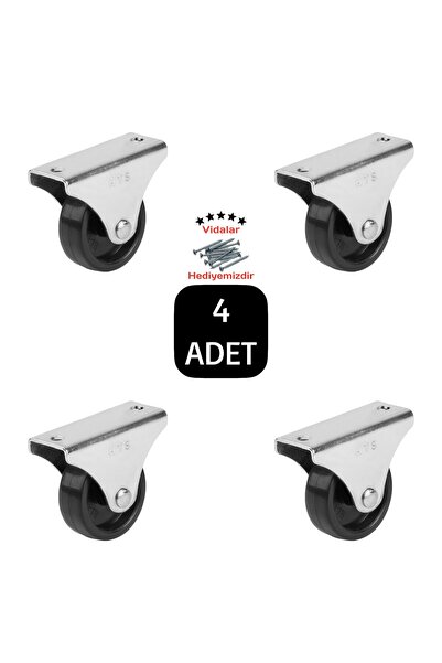 BlackBird Home Sabit 38'lik Masa Dolap Sehpa Raf Mobilya Tekeri 4 Adet