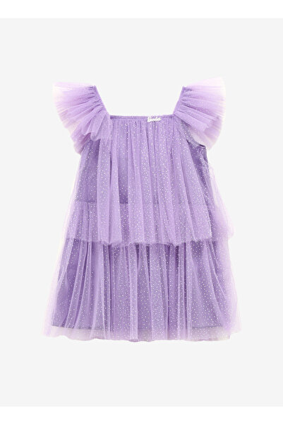 Barbie Simli Lila Kız Çocuk Diz Üstü Elbise BRB4SG-ELB6004