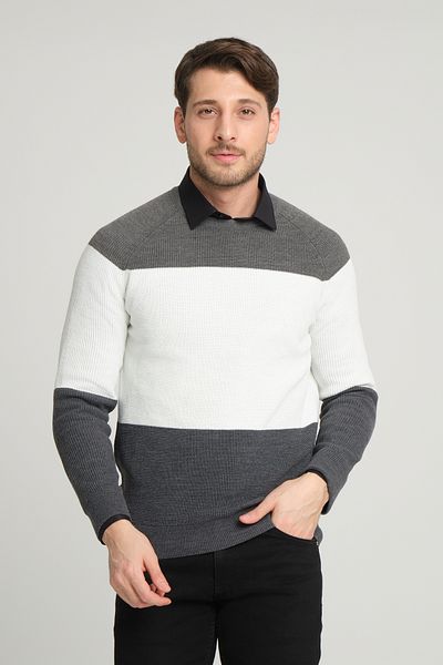 ALEXANDERGARDI COLOR BLOCKED BICYCLE COLLAR SWEATER(E23-6708)