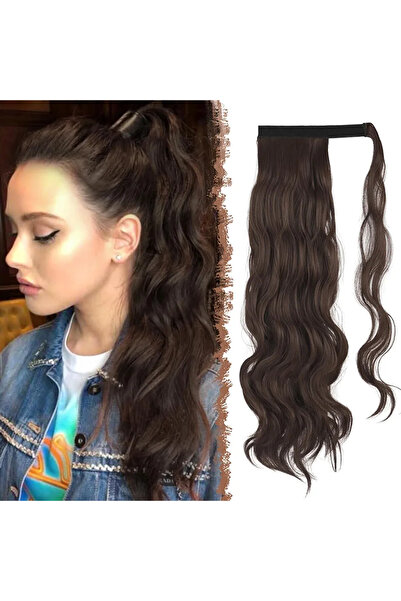 AKOLİFE Smeđa Na vezivanje čičak traka za konjski rep, kopča za kosu / otporn...