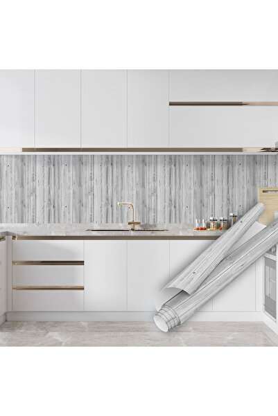 Dekoros Gri Ahşap Kendinden Yapışkanlı Folyo, Eskitilmiş Parke Görünümlü Yüzey Kaplama 45x500cm 0147