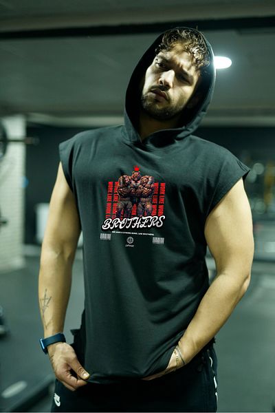 Oxlade Gym Fitness Hooded Athlete Hoodie Sleeveless Like Brother Oversize Relaxed Fit®