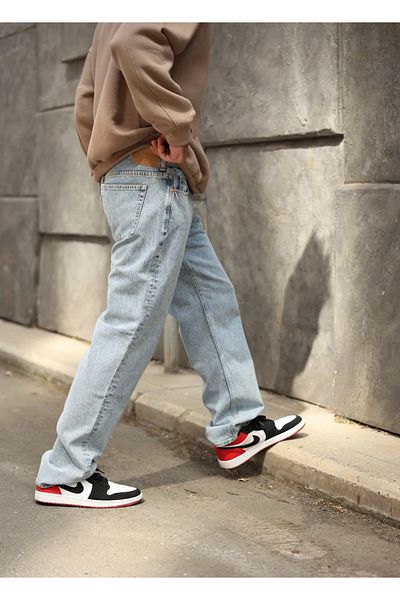 çerme Model baggy pentru bărbați, blugi, spălați cu acid, pantaloni denim Jean ç1
