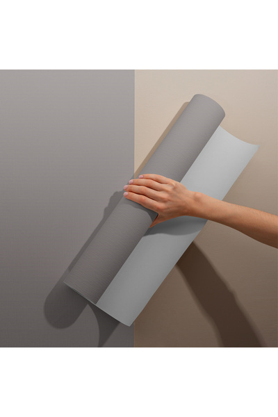 Dekoros Açık Gri Yapışkanlı Folyo, Su Geçirmez Masa, Dolap, Tezgah Arası Kaplama Folyosu, 45x500cm 0404