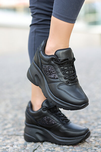 Madam Tarz Flet-185 Kalın Tabanlı Sim Detaylı Ortopedik Spor Ayakkabı