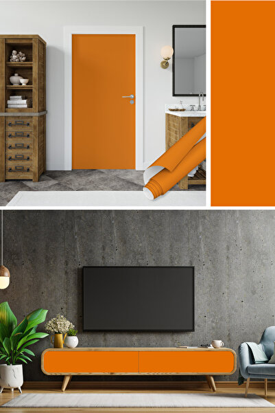 Dekoros Folie autoadeziva portocalie, folie de acoperire pentru pereti, masa,...