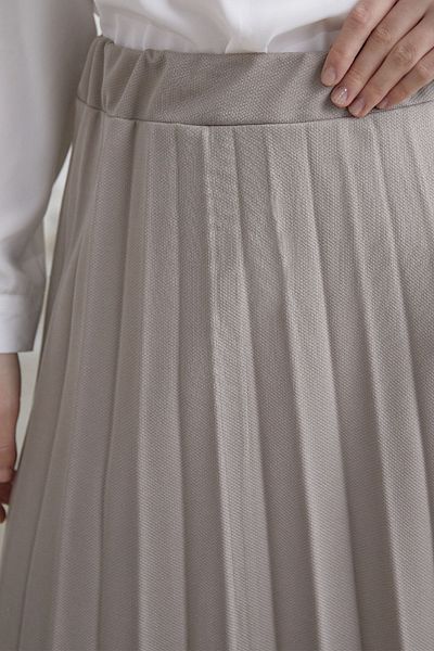 InStyle Fustă plisată cu talie elastică Luisa - Bej închis