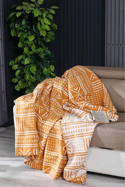 Lolavien Joy Double Cotton Blanket 200X220Cm - Yellow