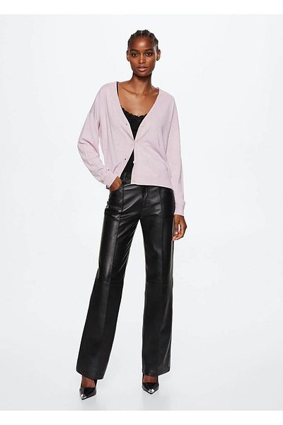 MANGO Woman 37063834 Svetry a vesty světle/pastelově fialové