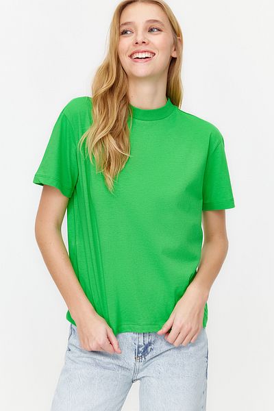 Trendyol Collection Zelenobílé pletené tričko s límečkem, sada 2 kusů - TWOSS20TS1500