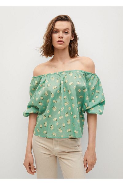 MANGO Woman Green Women's Bustier 17040179