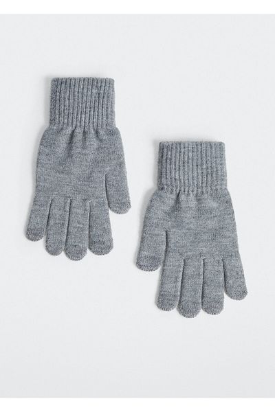 MANGO Man Light Gray Men Adult Gloves37015902