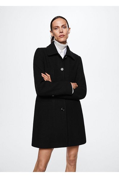 MANGO Woman Palton negru de damă37005556
