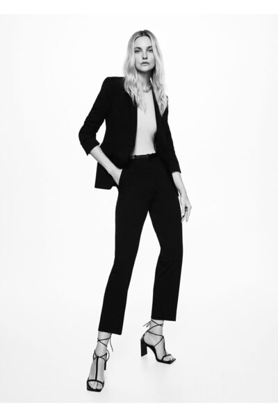 MANGO Woman Μαύρο γυναικείο σακάκι μπλέιζερ37020390