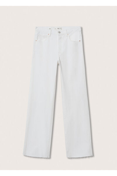 MANGO Woman Λευκό Γυναικείο Παντελόνι37010253