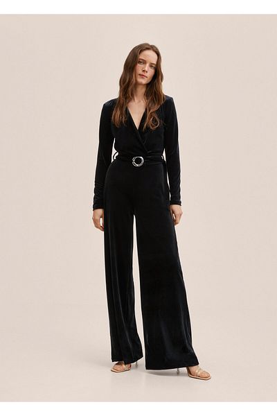 MANGO Woman Salopetă neagră de damă37029021