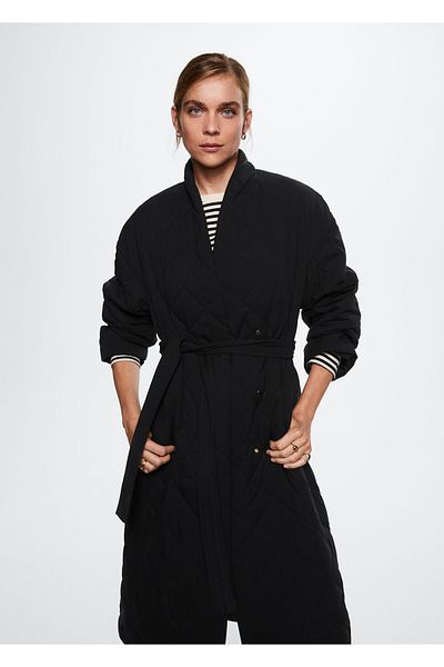 MANGO Woman Palton negru de damă37005544