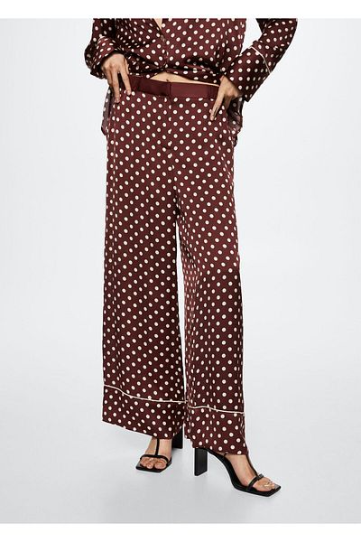 MANGO Woman Hnedé dámske nohavice 37082880