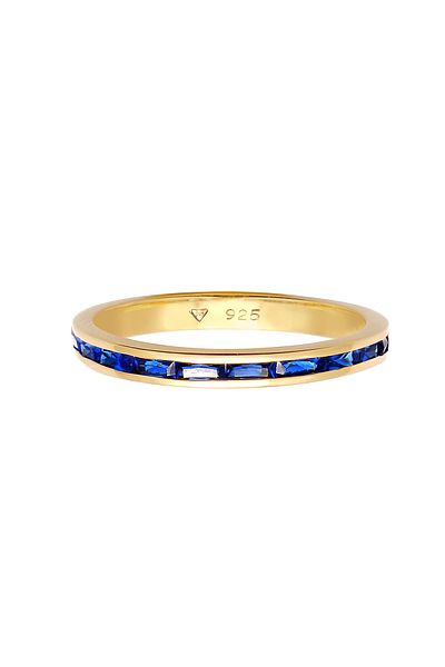 ELLI Ring Damen Modischer Trend Mit Saphiren In 925 Sterling Silber Vergoldet