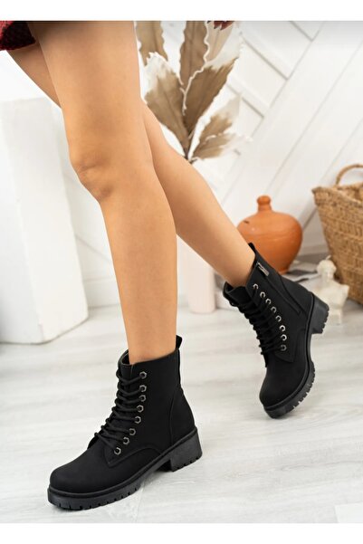 Özkan Ayakkabı SUYA DAYANIKLI DİKİŞLİ KAYMAZ TABAN CİLT SİYAH POSTAL