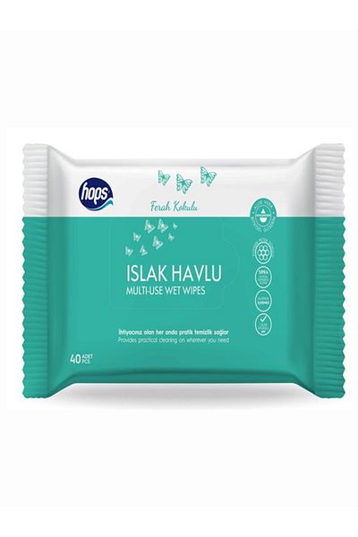 Hops Wet Towels, Fresh Scented 40 pcs