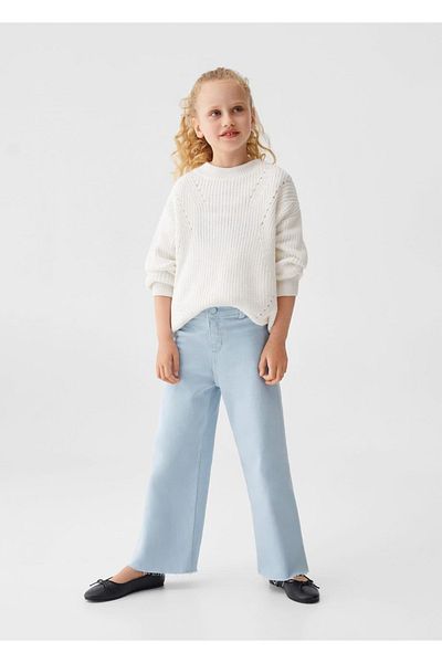 MANGO Kids Pulover alb pentru copii
