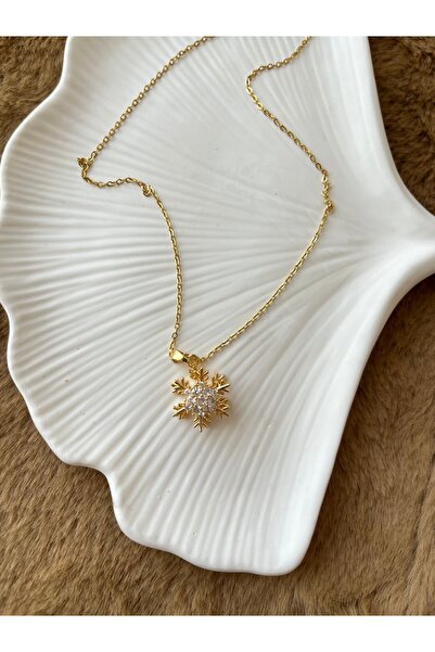 stainless steell ندفة الثلج تحت عنوان الزركون حجر الدورية الصلب قلادة