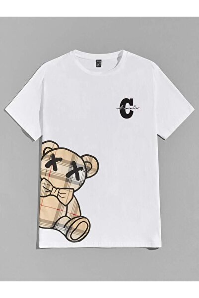 Khione تي شيرت تيدي x مطبوع كبير الحجم للجنسين 100% قطن