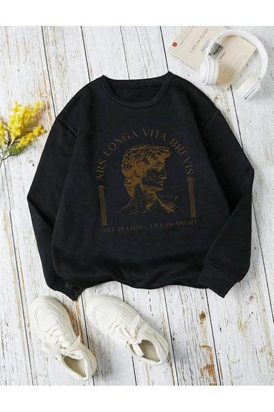 Khione Унисекс суитшърт с качулка и принт ArtislongLifeisshort