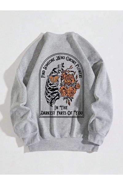Khione Unisex Sunshineforyou Φούτερ με στάμπα μεγάλου μεγέθους