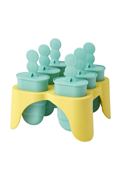 IKEA Uppfylld Ice Cream Mould, Turquoise-Yellow, 6 Pcs