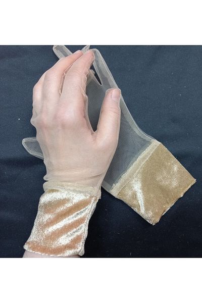 es moda shop Diana vintage velvet bracelet gauze gloves skin color