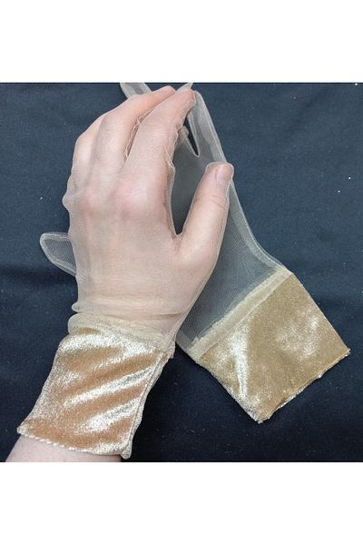 es moda shop Diana vintage velvet bracelet gauze gloves skin color