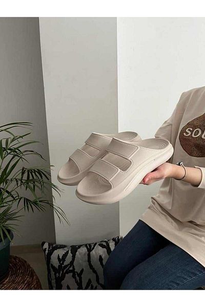 Behtah Kundura Ανατομική χοντρή σόλα με Velcro Look Pool Εξαιρετικά ελαφριές, μαλακές και εύκαμπτες αντιολισθητικές καθημερινές παντόφλες παραλίας