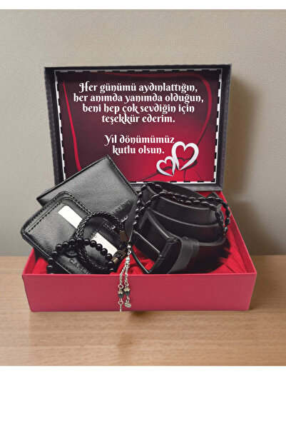 Sionar Anniversary Gift, Wallet Belt Card Holder Bracelet Rosary Set