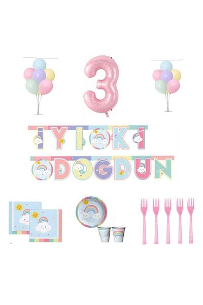 Mini Parti MINI PARTY STORE RAINBOW PARTY SET